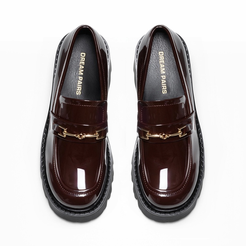 DREAM PAIRS Women’s Preppy Y2K Chunky Heel Loafers, size 9.5, Brown